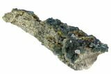 Blue-Green Fluorite Crystals on Quartz - China #124853-1
